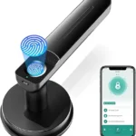 Fingerprint Door Lock, BIWIBON Smart Electronic Door Knob with App Control,100 Fingerprints Biometric Door Keyless Entry Door Lock with Tuya App for Bedroom Office Home Black