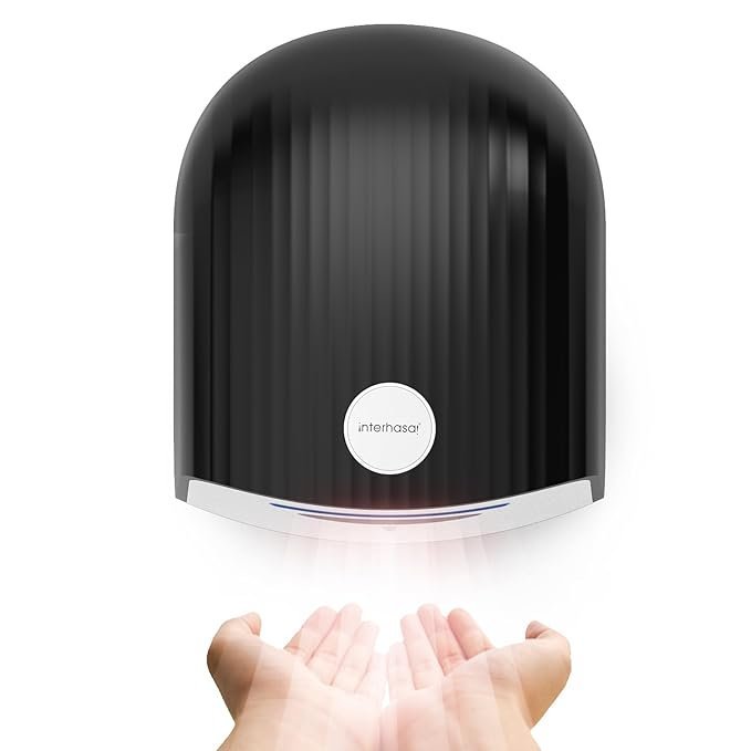 11-1.jpg interhasa! Air Wiper Electric Hand Dryer Automatic Sensor Hot Cold Air ABS Wall Mount 220V 1200W Commercial Use Silver - Image 1