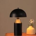 Table Lamp (Black) | Handmade Modern Design Lampshade | Best for Bedroom, Living Room, Study Room, Home Office | Decorative Night Lamp | (Bulb not Included)