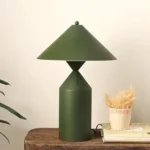 FIG Living Cone Case - Table Lamp (Olive Green) | Scandinavian Design | Best for Living Room, Study Room, Bedside | Modern Night Lamp | Bulb not Included | 2.5 MTS Corded Cable...
