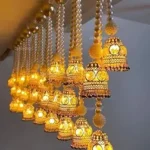 Divyakosh Wall Hangings for Home Decoration, Set of 2 Diwali Lights, Handmade Diwali Decoration Wall hangings, Door Valance Hanging with LED T-Lights for Wedding Decor Home Living Decor .