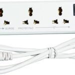 MOS Havells 240V 6A Four-Way 1440W Extension Board With wire (White)- 1.5 Metre ( Surge and Spike Guard)
