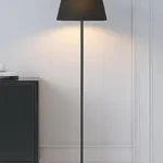 DEZIN KRAFT Metal Floor Lamp Standing Modern Black 4Ft Height With Lampshade 12 Inches Pack Of 1 (Beigeled)