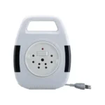 mos Anchor by Panasonic 6A 2 Pin Flex Box with Indicator & Handle | 8 Mtr Extension Flex Box for Home, Office (Grey, 5219)