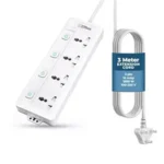 MOS EMBOX Extension Board with Switches 2500 W, 4 Universal Sockets, Individual Switch, Safety Shutter, 6 amp Spike Guard, LED Indicator and Safety Shutter, 3 mtr Extension Cord