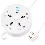 mos  EMBOX Rotary Extension Board with USB C USB A Extension Board with Switches Universal Sockets LED Indicator-5 mtr Extension Cord, Multi Plug Socket with Safety Shutter(4 Sockets + 3USB Retractable)