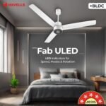 Havells FAB BLDC ULED Ceiling Fan 1200mm, 5 star, LED Speed Indicator, 380 RPM, Up to 65% Savings,Reverse Rotation,4 Speed Modes,Low Wattage 30W,Low Noise,Air Flow:225 CMM, 3...