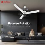 Havells FAB BLDC ULED Ceiling Fan 1200mm, 5 star, LED Speed Indicator, 380 RPM, Up to 65% Savings, Reverse Rotation,4 Speed Modes, Low Wattage 30W, Low Noise, Air Flow:225 CMM,...