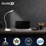 Sturlite Zeron 5W Rechargeable LED Table Lamp| (3 in 1) Dimmable Light| (6-8) Hrs Charging Time & (3-28) Hrs Li-ion Battery Backup Desk Lamp| Included Type-B Charging Cable with Adjustable Neck