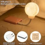 FLYNGO Plastic USB Night Light for Bedroom, Moon Night Lamp for Kids, Children, Living Room (Moon), Led, White