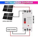 amiciSmart 600VDC Circuit Breaker, Photovoltaic Overload Protection Switch Ideal for Solar, Wind, and Hydropower Systems (100A MCCB)(Pack of 3)