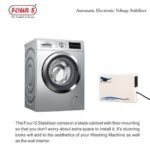 FOUR-S Digital Voltage Stabilizer [FS-D-WMTM-160] for Washine Machine, Tread Mill and Microwave Oven (Working Range: 160-280V 10A) ; White Glossy