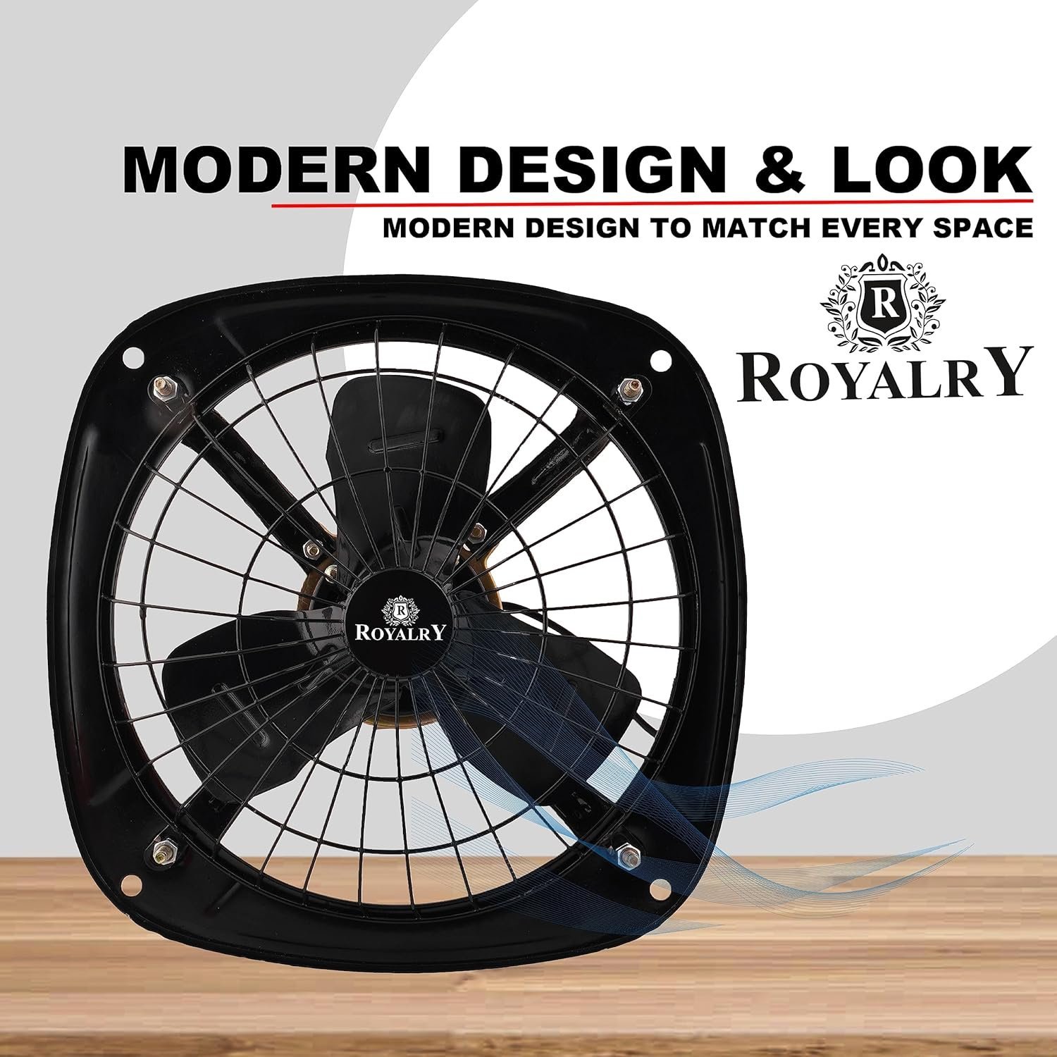 31Dxx092nRL-68.jpg High Speed Exhaust Fan I 3 Heavy Duty Blades | Rust Resistant Body | RPM 2600 | 9 inch/225mm Sweep Length (Black) - Image 1