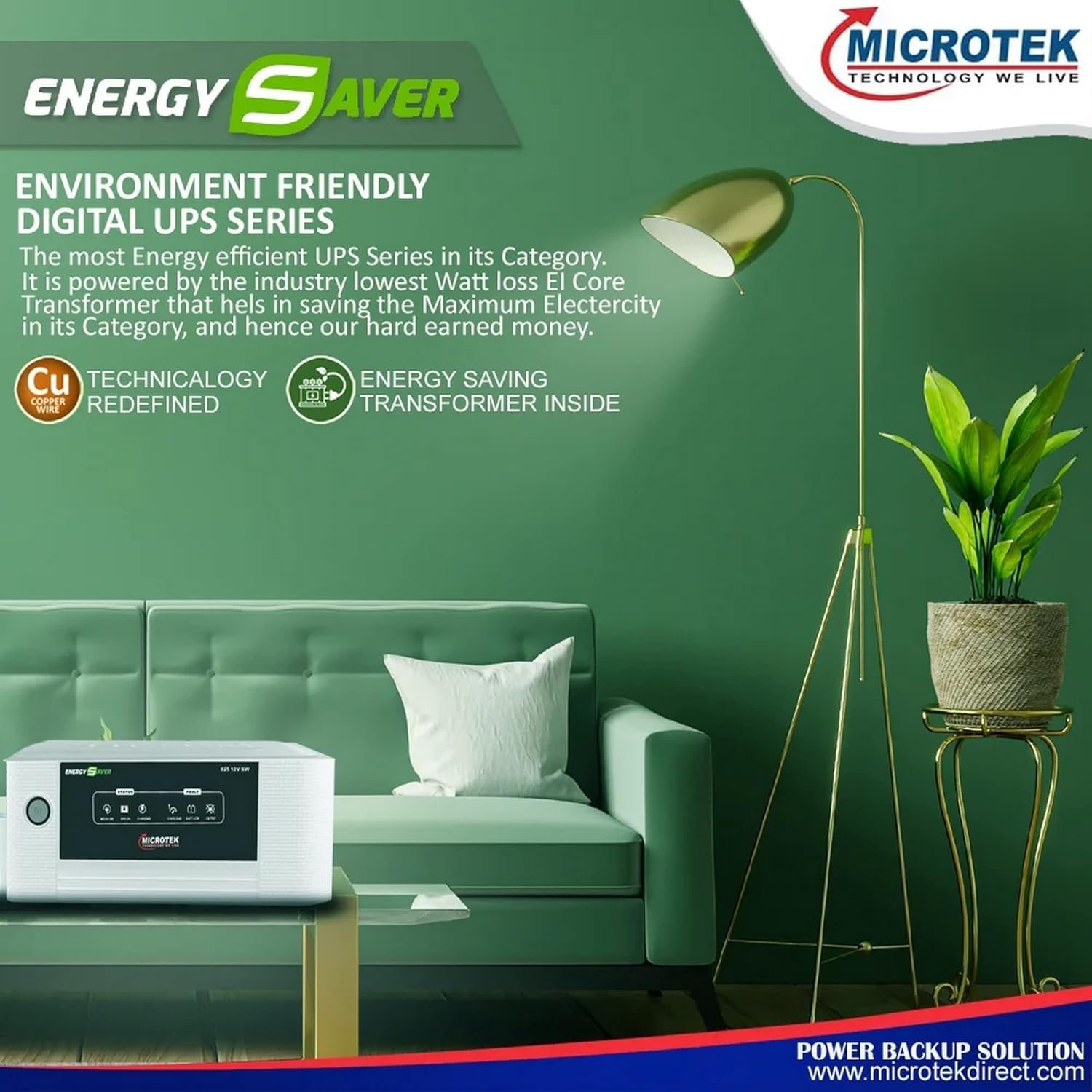 31Dxx092nRL-74.jpg Microtek Energy Saver Pure Sinewave UPS Model 1225 (12V) SW | - Image 1