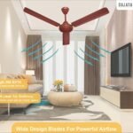 Sujata Ceiling Fan 1200mm | 3-Year Warranty | Bedroom, 100% Copper Winding, Powerful airflow, BEE Star Rated (AL 450 - Brown)