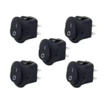 PACK OF 5 Black SPST 2-Pin ON/Off Round Boat Rocker Switch AC 6A 250V 10A 125V(Pack of 28)