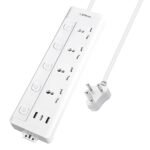 mos EMBOX 10A Extension Board with USB Port- 4 Universal Sockets and 3 USB (2.4 A) Charging Ports with Indicator, 2500W Heavy Duty Cable, 250 Volts (2 Meter Cable)