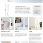 Carysil Frame Air Purifier with Soft Air Flow Bladeless fan WiFi and App Control 9-Speed Quiet, 8h Timer, LED Display, HEPA filter, for Home or Office (Color : White)