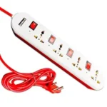 m eSYSTEMS 240 volts Extension Board, 4+4 Multi Plug Point Strip with LED Indicator, Individual Switches & Universal Sockets Extension Cord (2.8 Meter, White)