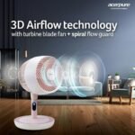 Acerpure Cozy F2 2-in-1 intelligent Pedestal and table Fan with Air Circulator|3years warranty|Energy efficient BLDC motor| 3D airflow technology|16 speed control and LED...
