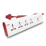 GM 3060 Extension Board 10Amp Output 250 Volts with 2 Mtr Extension Cord & Surge Protector | Master Switch, Safety Shutter, 4 International Sockets | Multi Plug Travel Adapter for Home Appliances