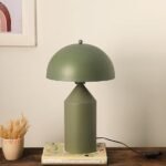 FIG Living Cone Pagen Table Lamp (Grey) | Handmade Modern Design Lampshade | Best for Bedroom, Living Room, Study Room, Home Office | Decorative Night Lamp | (Bulb not Included)