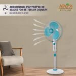 USHA Maxx Air Ultra 400MM Pedestal Fan (Light Blue) - Aerodynamically Designed Blades, 70 CFM, 1350 RPM