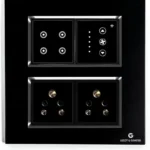 L&G 8 Modular Smart Switch Board | 2 Smart Switch Control, 1 Smart Fan Regulator, 2 Socket (Size: 8M Square- 154 x 160 x 45 mm)