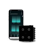 AZIOT SMART MODULAR 4 GANG TOUCH SWITCH (6 amps each) - GLASS (Not Acrylic): Elevate Your Home with Effortless Control (Fits in Anchor Roma Classic and similar plates) Home Automation, White