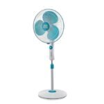 USHA Maxx Air Ultra 400MM Pedestal Fan (Light Blue) - Aerodynamically Designed Blades, 70 CFM, 1350 RPM, Tabletop, Indoor Use