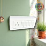 6 Gang Modular Switch Board Silver Finish 10A 4 Flat Switches 10A Sockets Wall Mount Electrical Outlet(Pack of 27)