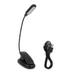 TEHAUX LED Eye-Caring Desk Lamp USB Charging Adjustable Long Arm Continuous Dimming Metal Folding Table Lamp for Reading and Home Office