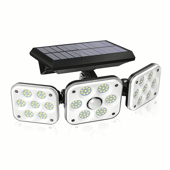 a49.jpg WIDEWINGS Outdoor Solar Light, Solar Light with Motion Sensor Ip65 Waterproof 138 Led Outdoor Solar Floodlight 3 Heads for Garden (1 Pack) - Image 1