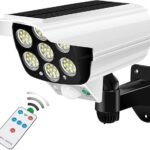 BOVTY Solar Light Outdoor 77 Led Motion Sensor Security Camera Shaped Wall Lamp,Waterproof, Rotatable for Home, Outdoor, Garden, Balcony, and Patio with Remote Control. (Pack of 1)