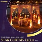 Lexton Star Curtain Light | 6 Big Star 6 Small Star Light | with 8 Flashing Modes | 12 Stars | Warm White | for Indoor & Outdoor DecorationsLexton Star Curtain Light | 6 Big Star 6 Small Star Light | with 8 Flashing Modes | 12 Stars | Warm White | for Indoor & Outdoor Decorations